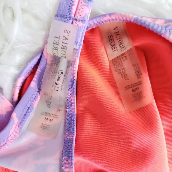 Victoria's Secret Bandeau Bikini Tiger Print Pink Purple Mixed Size - Picture 8 of 8